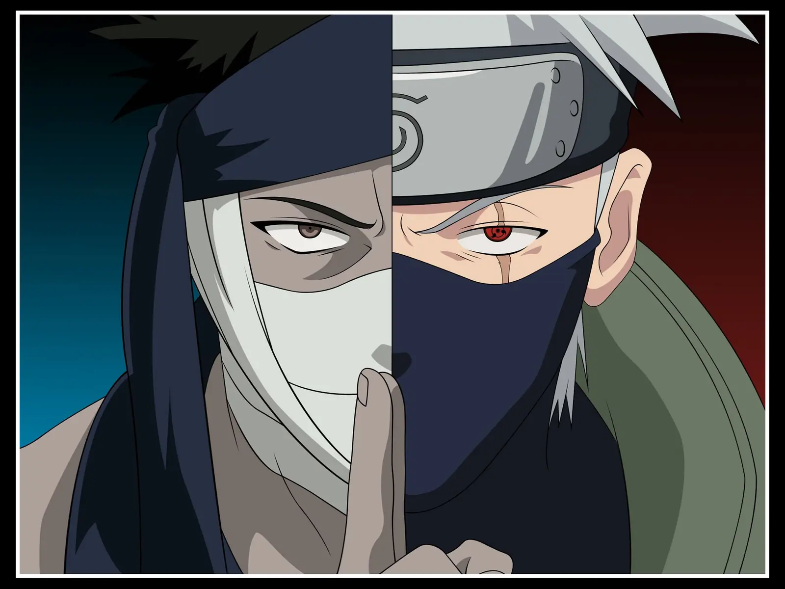 Kakashi Hatake copie le jutsu de Zabuza, scene de la serie Naruto