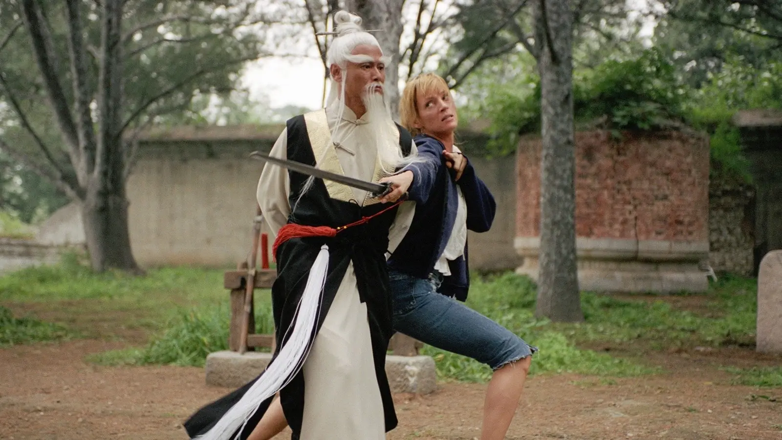 Pai Mei et Beatrix Kiddo, scene du film Kill Bill Volume 2